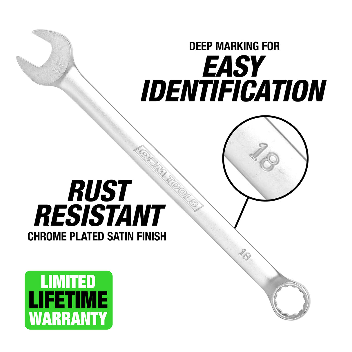 OEMTOOLS 22021 18 mm Combination Wrench (Metric) Additional Image 1