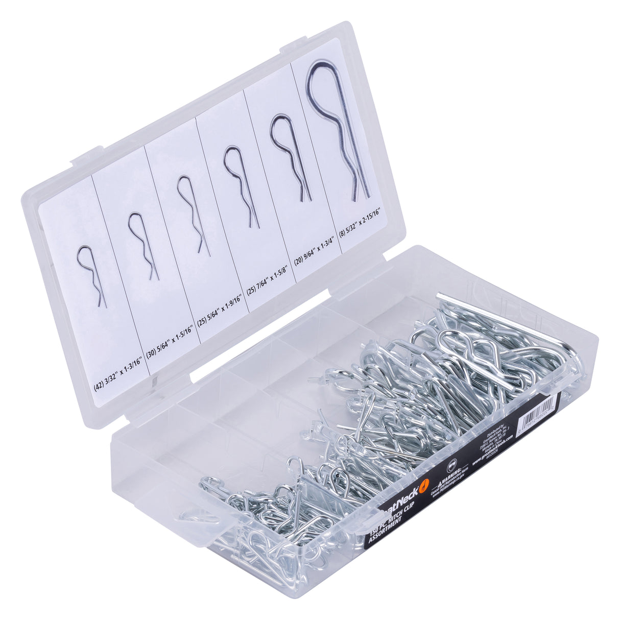 GreatNeck 68222 150-Piece Hitch Clip Assortment Main Image