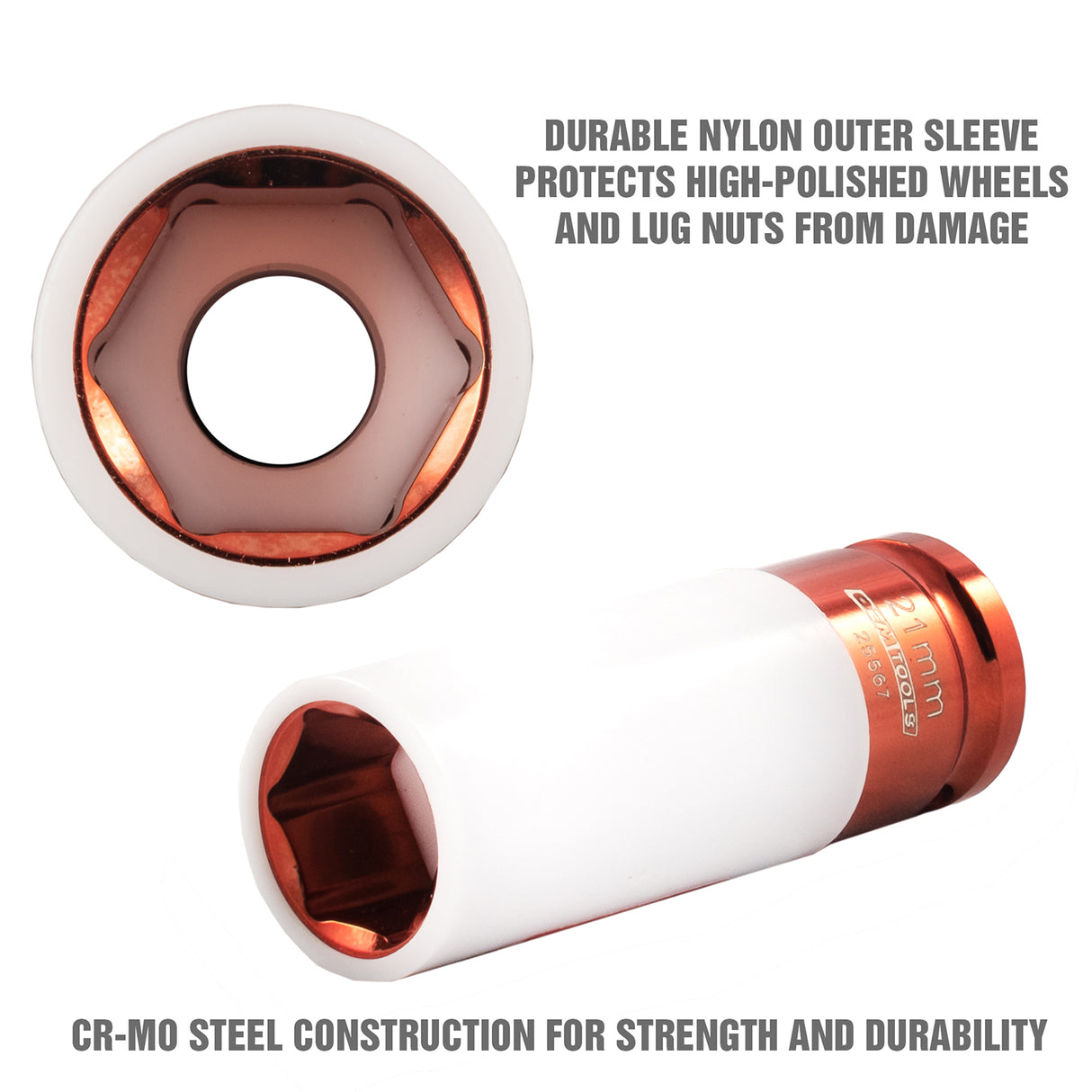 OEMTOOLS 25567 1/2in. Drive 21 mm Non-Marring Lug Nut Socket Additional Image 3