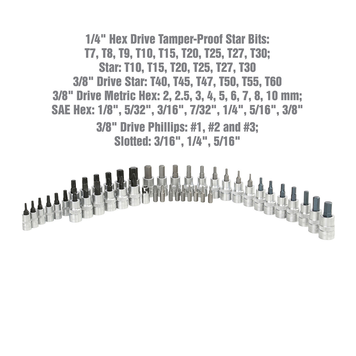 OEMTOOLS 23992 44 Piece Multi-Drive Star and Bit Socket Set Additional Image 3