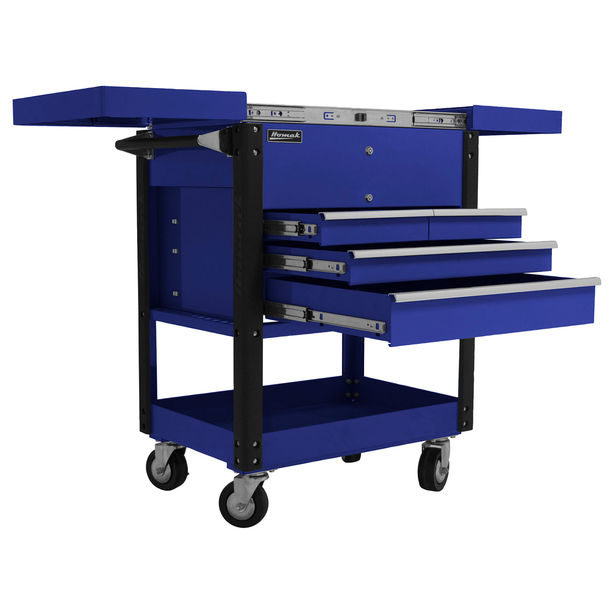 35in. 4 DRAWER SLIDE TOP CART - BLUE Additional Image 2