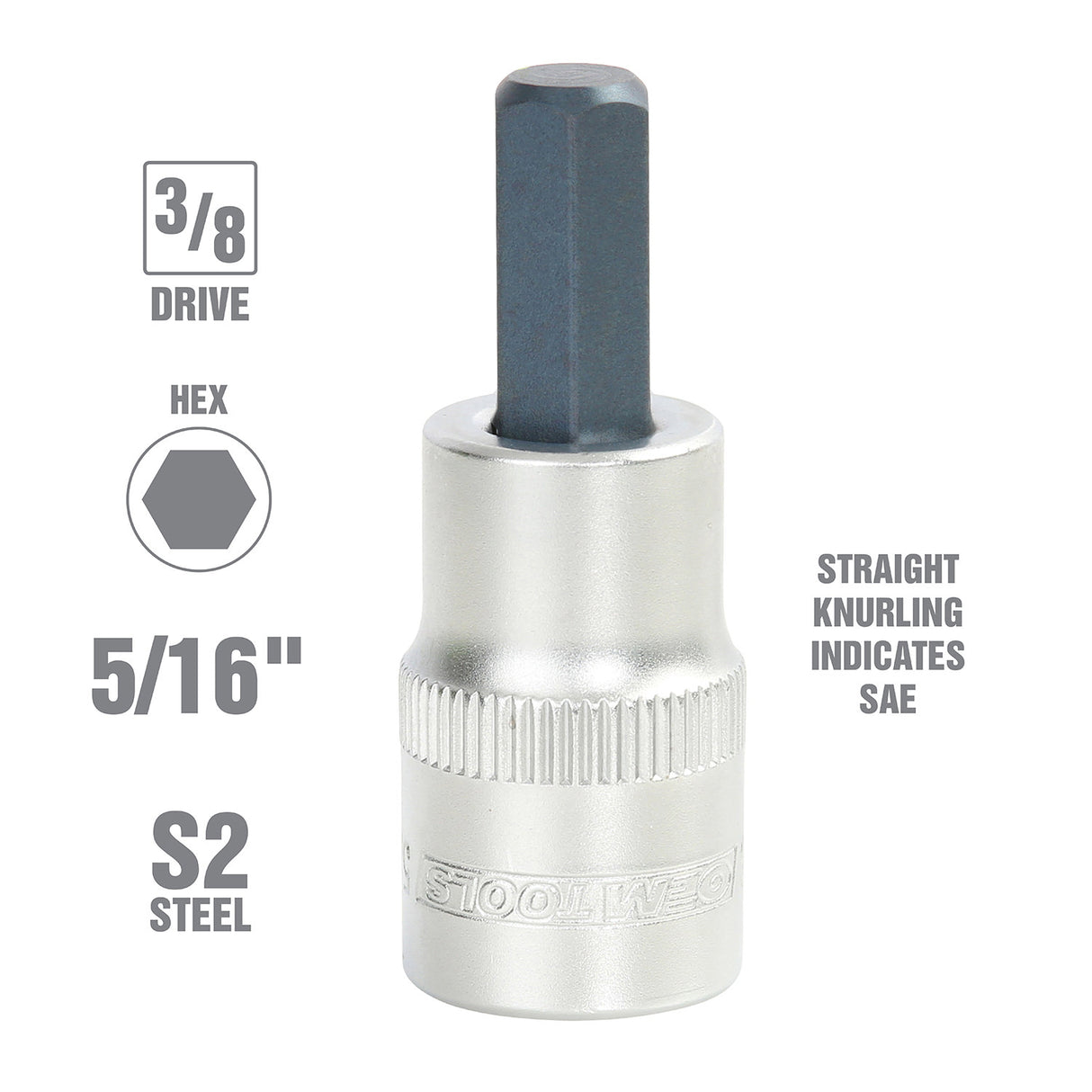 OEMTOOLS 22865 3/8 Inch Drive Hex Bit Socket (5/16 Inch) Additional Image 1