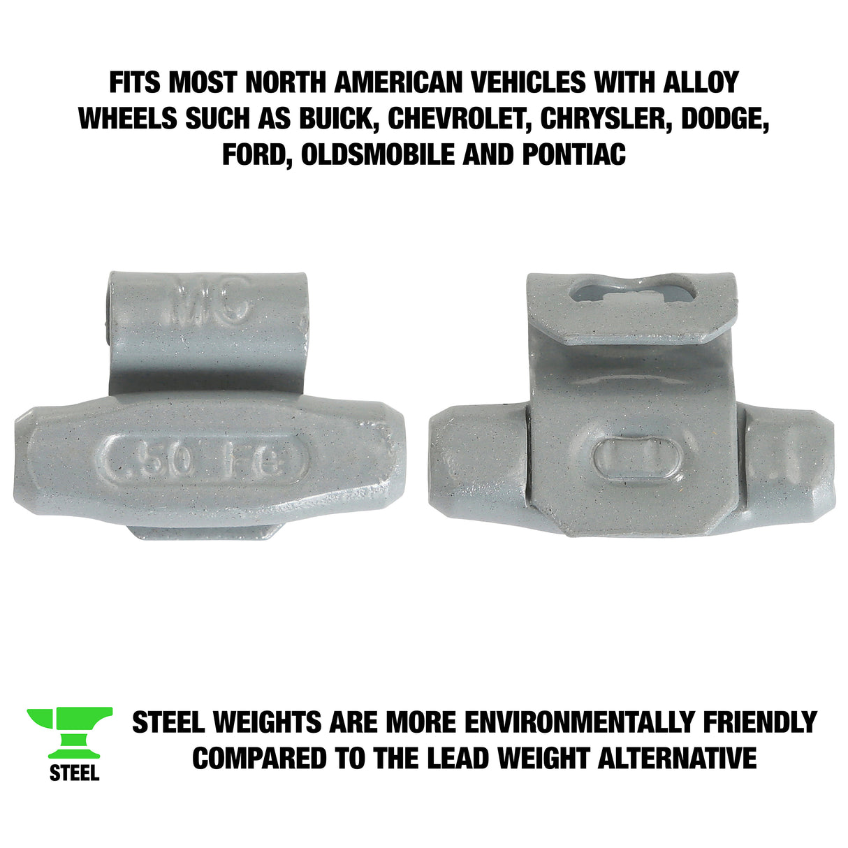 OEMTOOLS 23219 0.50 Oz. MC Style Steel Wheel Weight - 1 Box of 25 Additional Image 1
