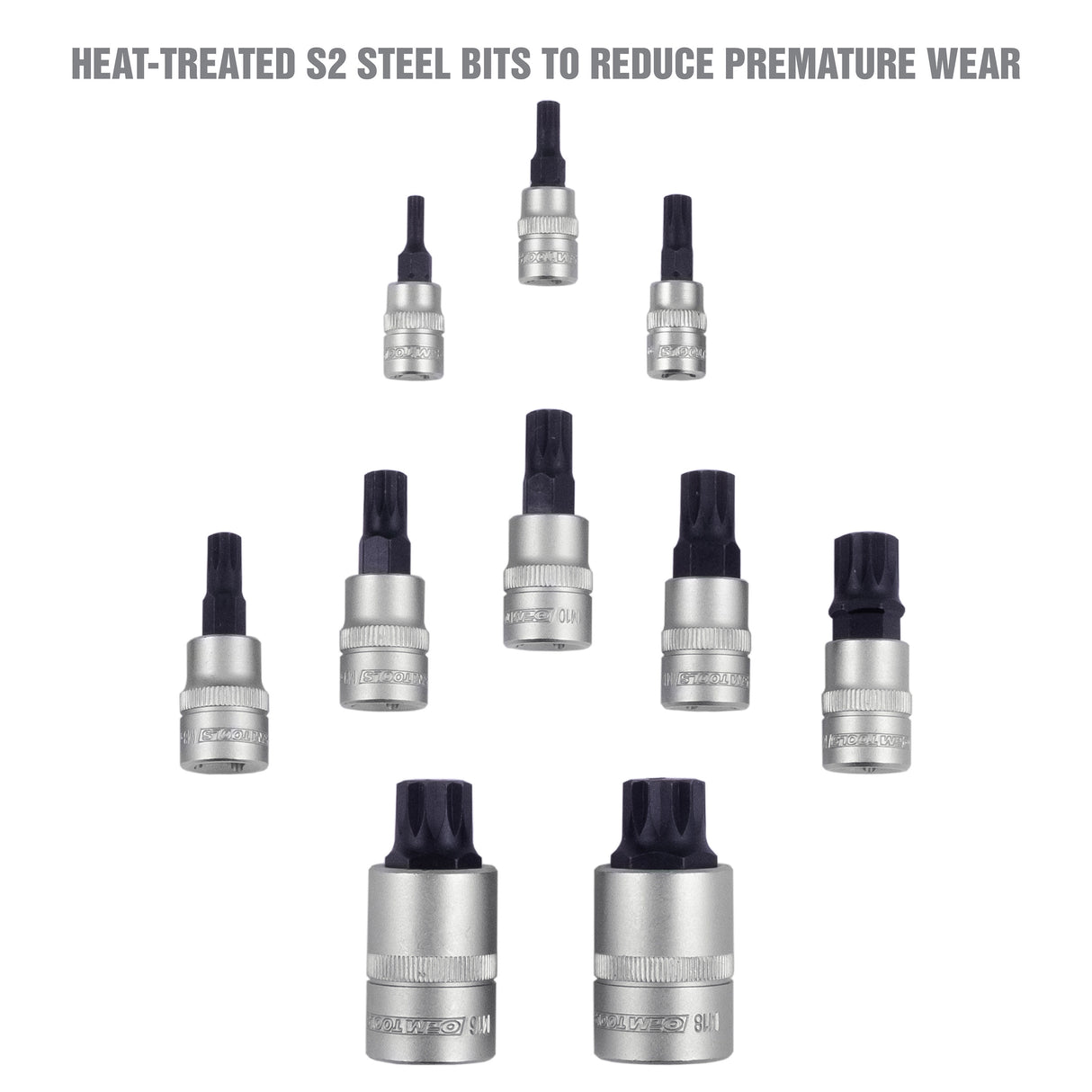 OEMTOOLS 23906 10 Piece 1/4in. Drive Magnetic Triple Square Bit Socket Set Additional Image 4