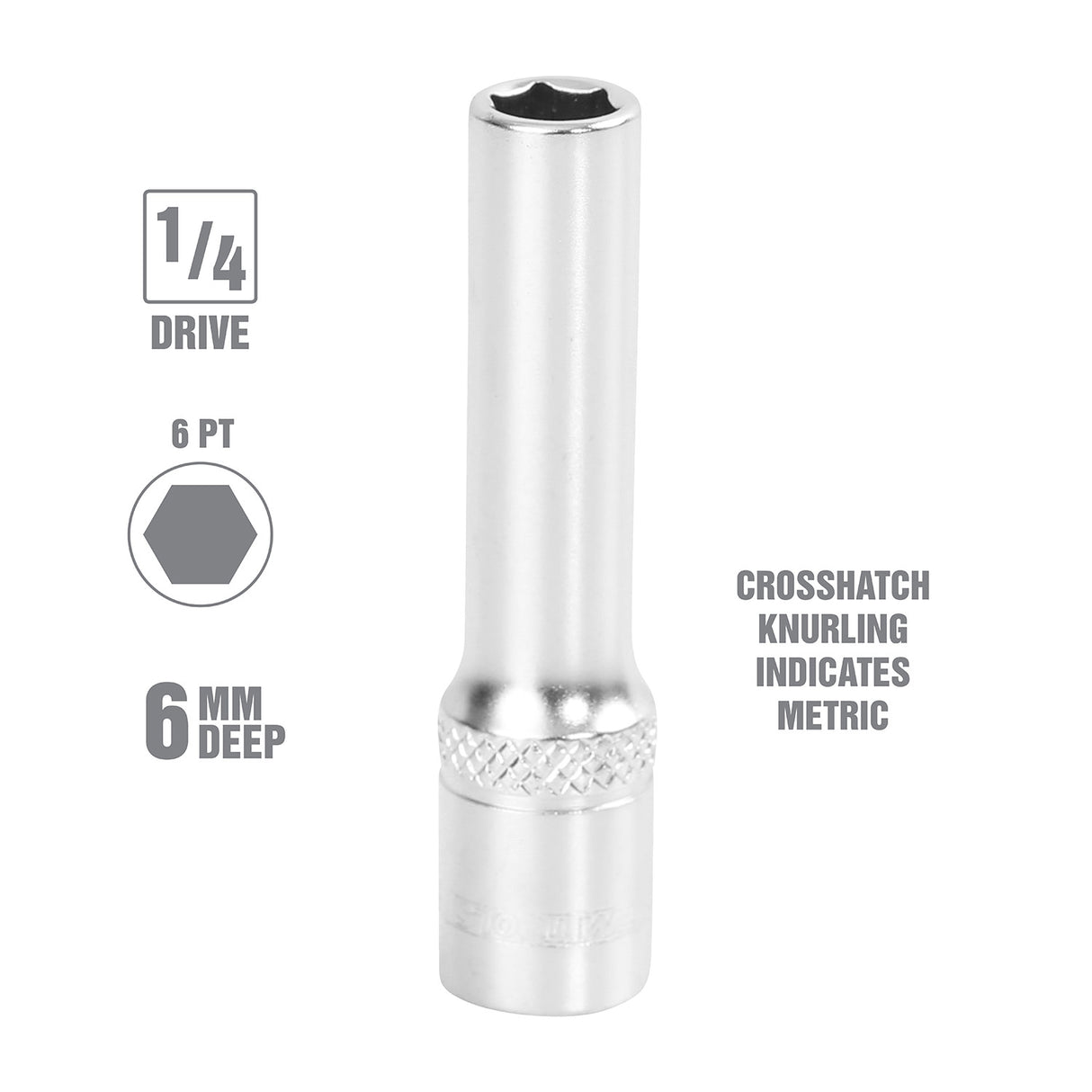 OEMTOOLS 22270 6 mm 1/4 Inch Drive Deep Socket Additional Image 1