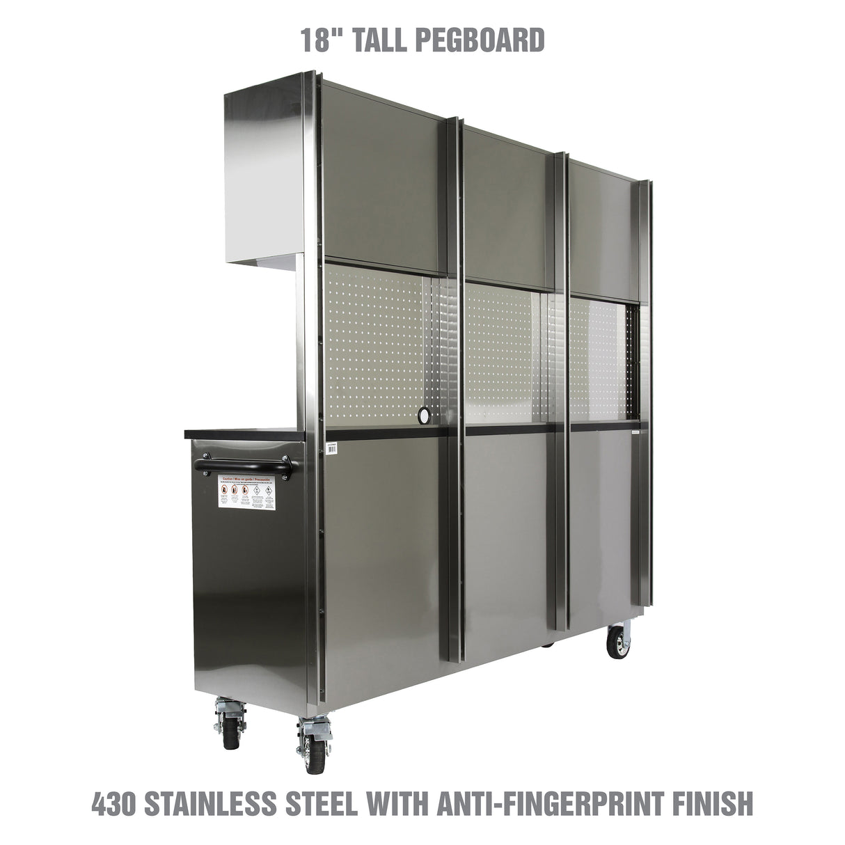 OEMTOOLS OEM24615 72in. 11-Drawer Cabinet and Upper Cabinet - Stainless Steel Additional Image 7