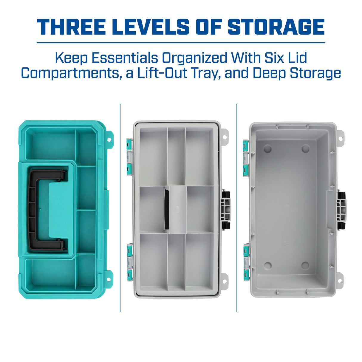 Sheffield 12671 13in. Tackle Box-Teal/Gray Additional Image 2