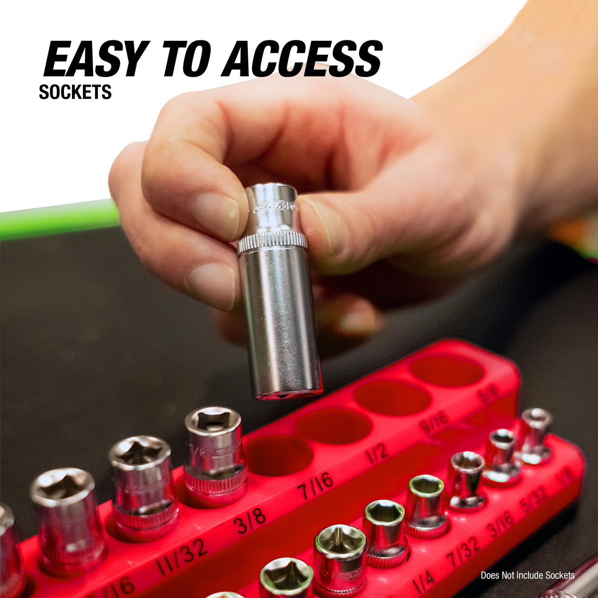 OEMTOOLS 22484 3 Piece Magnetic Socket Tray Set - Red, SAE Additional Image 5