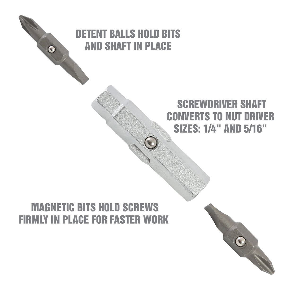 OEMTOOLS 22592 Stubby 6-in-1 Screwdriver W/ Acetate Handle Additional Image 6