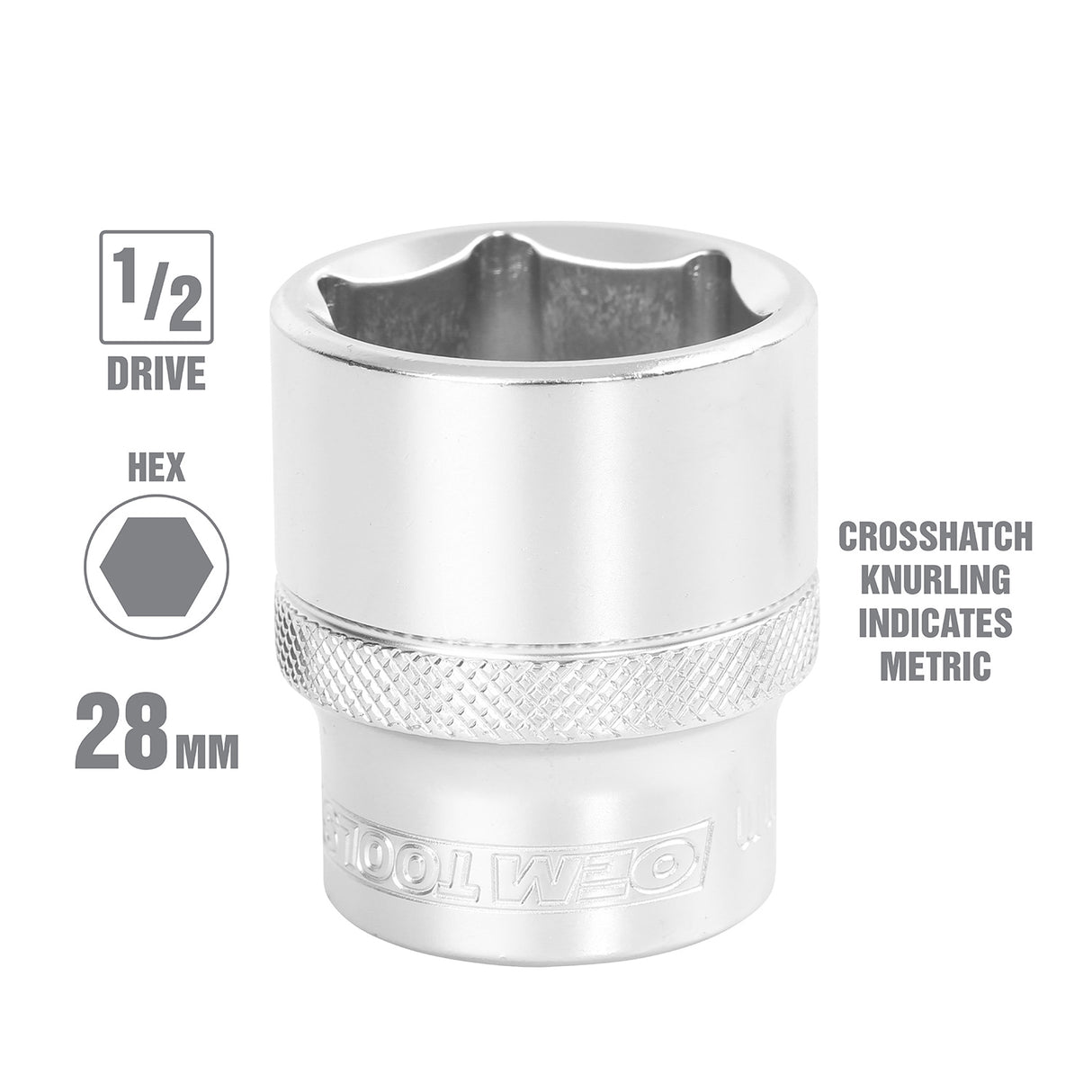 OEMTOOLS 22408 28 mm 1/2 Inch Drive Socket Additional Image 1