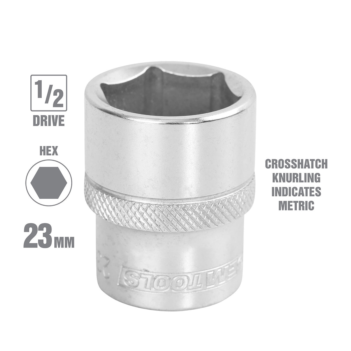 OEMTOOLS 22403 23 mm 1/2 Inch Drive Socket Additional Image 1