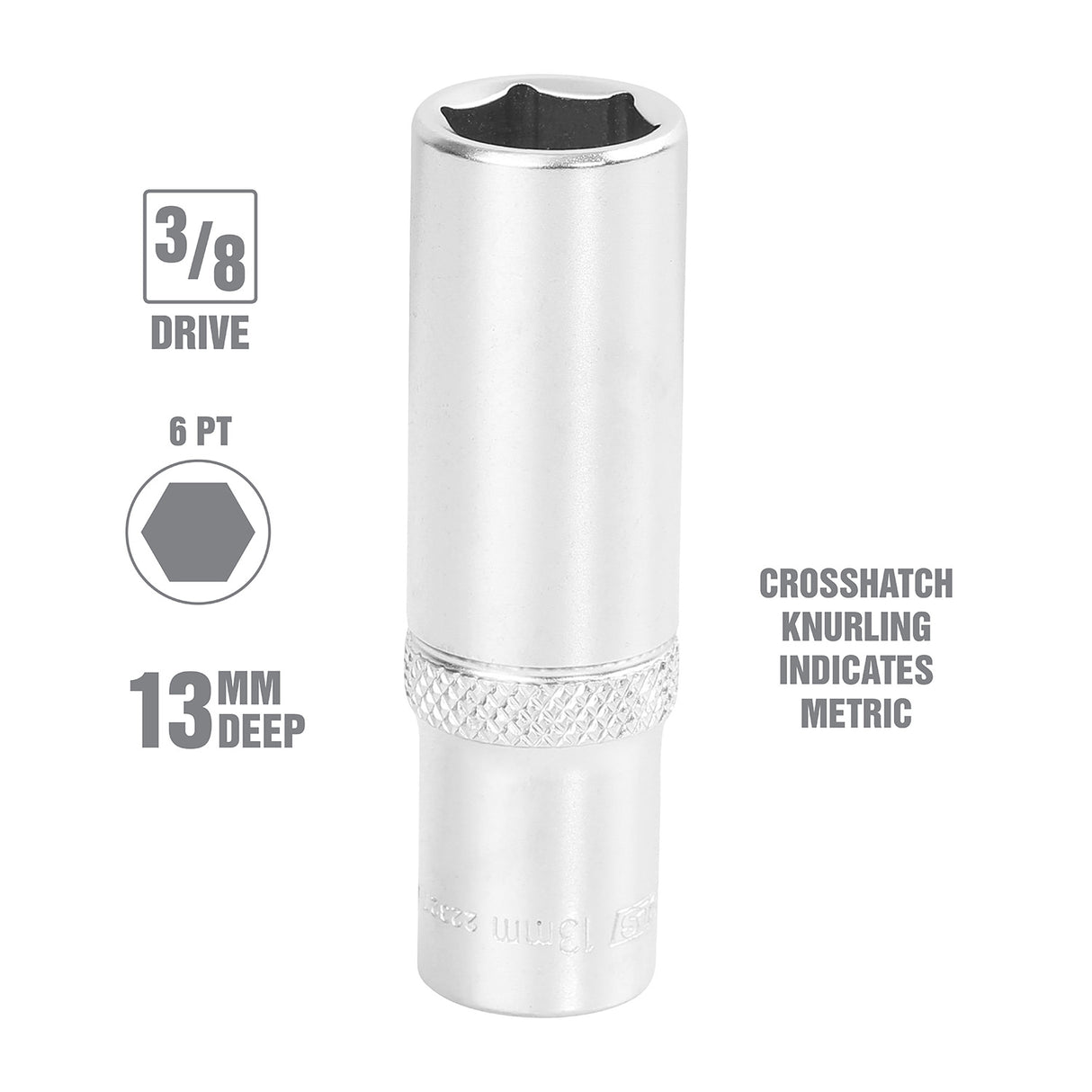 OEMTOOLS 22327 13 mm 3/8 Inch Drive Deep Socket Additional Image 1