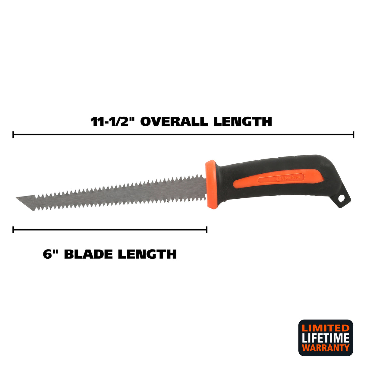 GreatNeck 4932 Double Edge Wallboard Saw (6 Inch) with Rubber Grip Additional Image 1