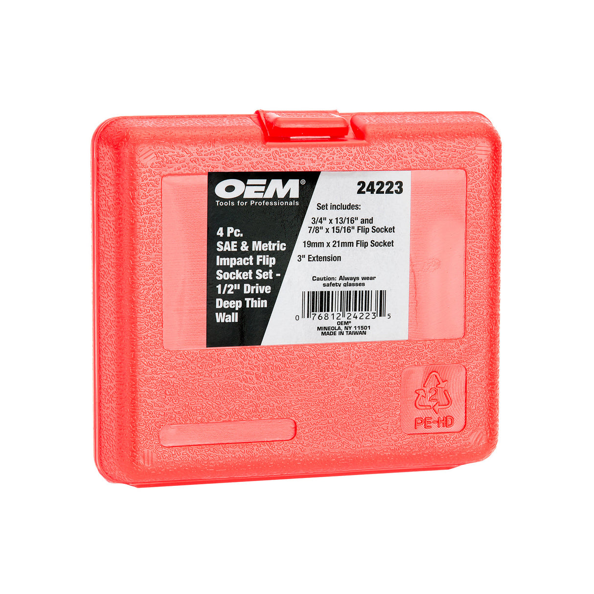 OEMTOOLS 24223 4 Piece 1/2 Inch Impact SAE & Metric Flip Socket Set Additional Image 3