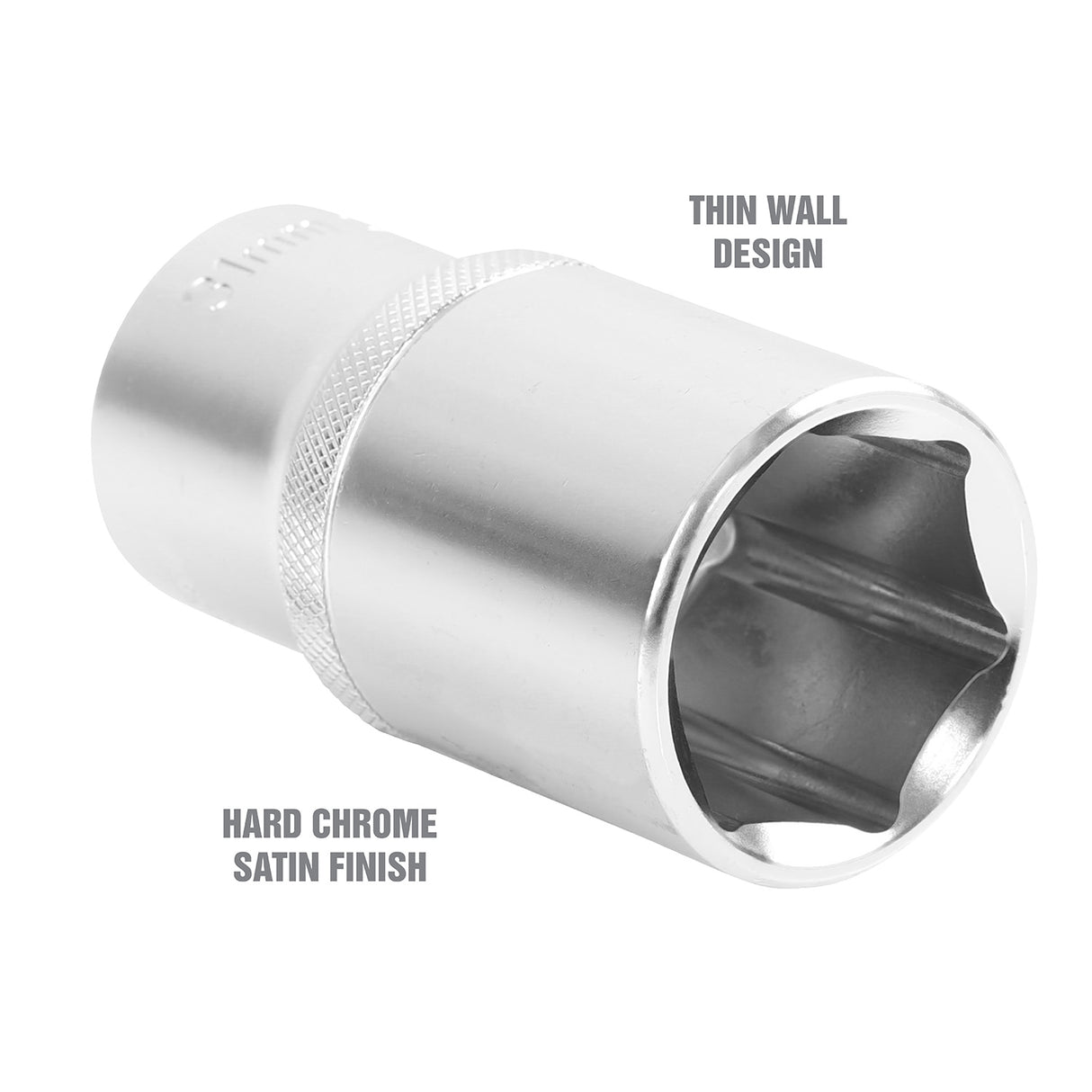 OEMTOOLS 22459 1/2 Inch Drive 6 Pt. Deep Wall Socket (31 mm) Additional Image 2