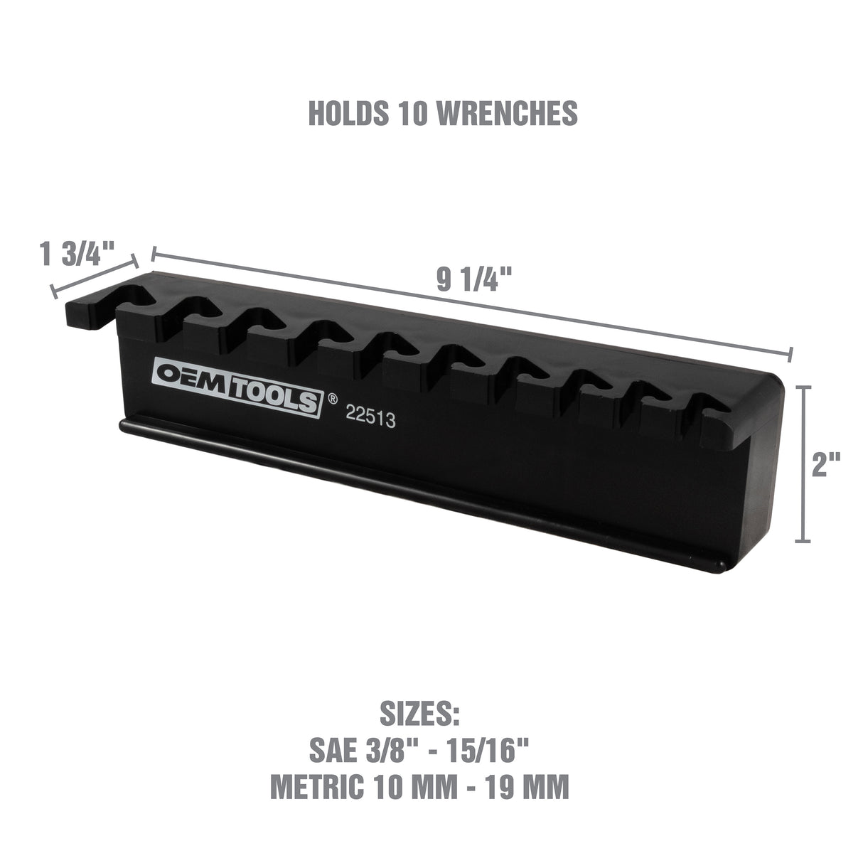 OEMTOOLS 22513 Magnetic Wrench Holder - Black Additional Image 3