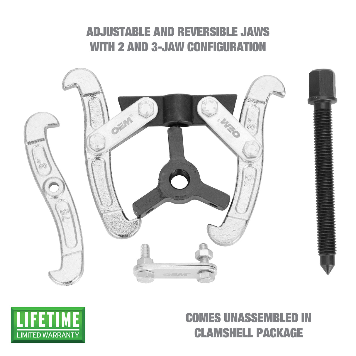 OEMTOOLS 25902 3 Inch 2/3 Jaw Puller Kit Additional Image 1