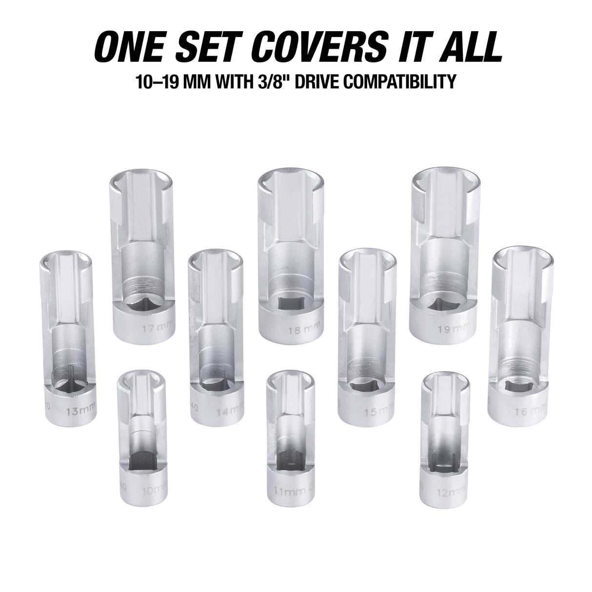 OEMTOOLS 24040 10-Piece Flare Nut Socket Set Additional Image 4