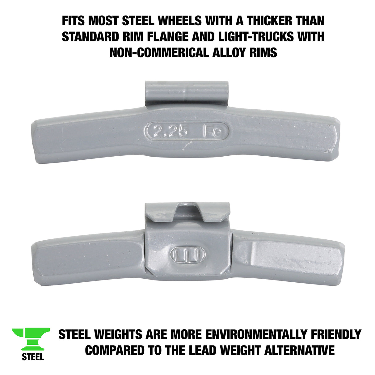 OEMTOOLS 23268 2.25 oz. T Style Steel Wheel Weight - 1 Box of 25 Additional Image 1