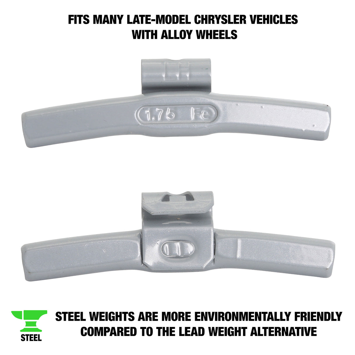 OEMTOOLS 23295 1.75 Oz. LH Style Steel Wheel Weight - 1 Box of 25 Additional Image 1