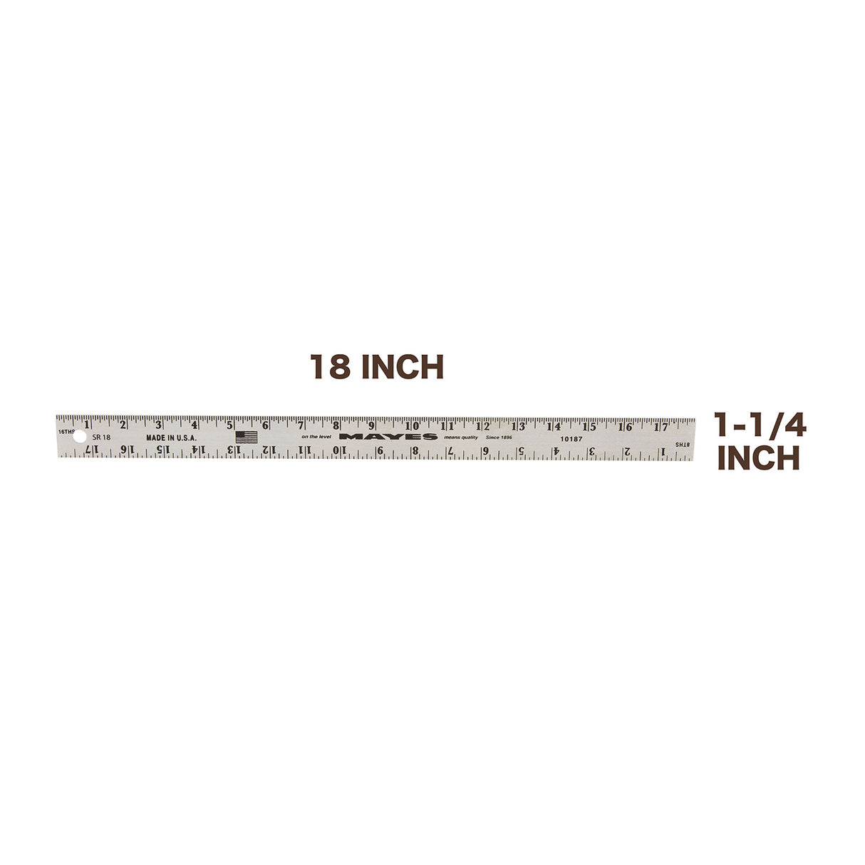 Mayes 10187 Straight Edge Aluminum Ruler (18 Inch x 1 Inch) Additional Image 1