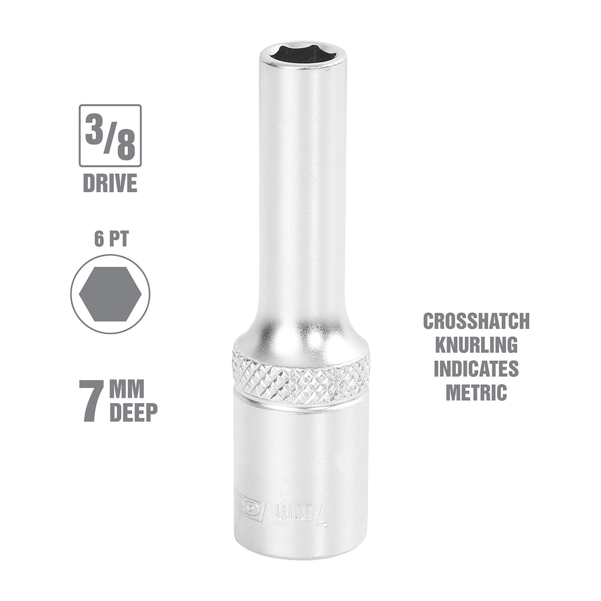 OEMTOOLS 22321 7 mm 3/8 Inch Drive Deep Socket Additional Image 1