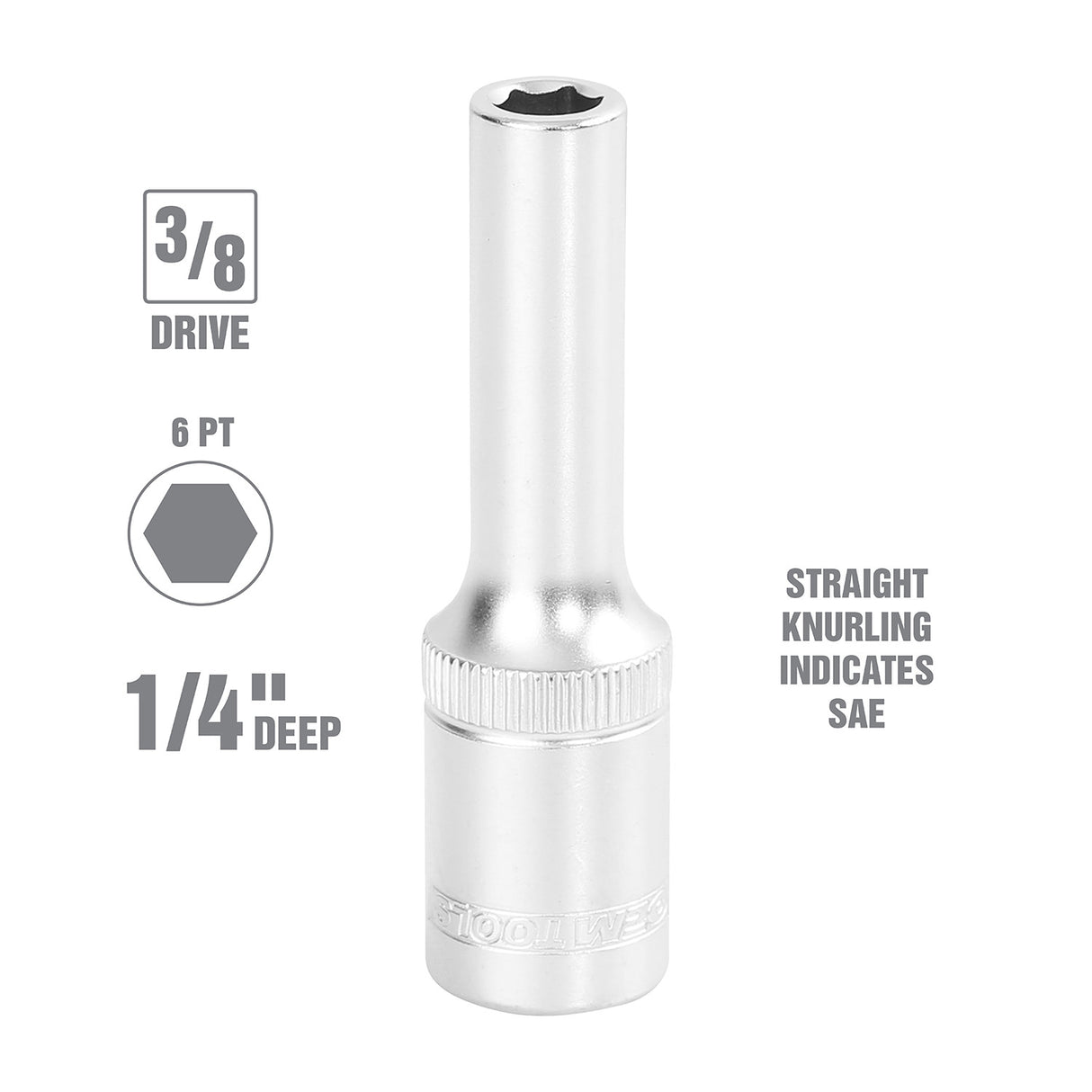 OEMTOOLS 22340 1/4 Inch 3/8 Inch Drive Deep Wall Socket Additional Image 1