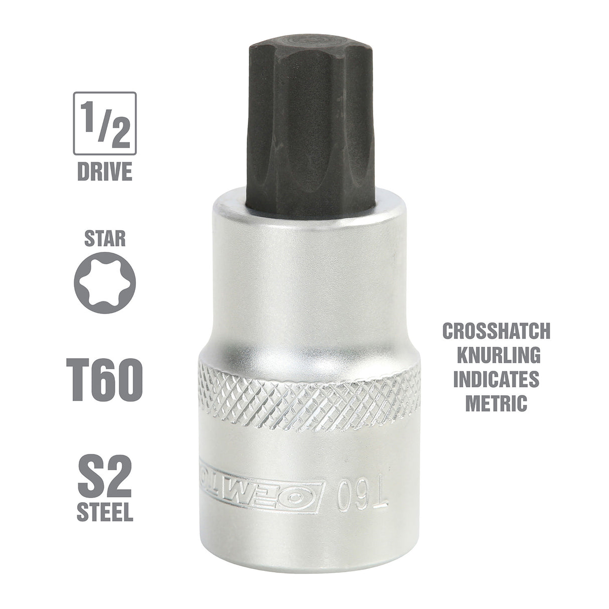 OEMTOOLS 22772 1/2 Inch Drive Star Socket Bit (T60) Additional Image 1