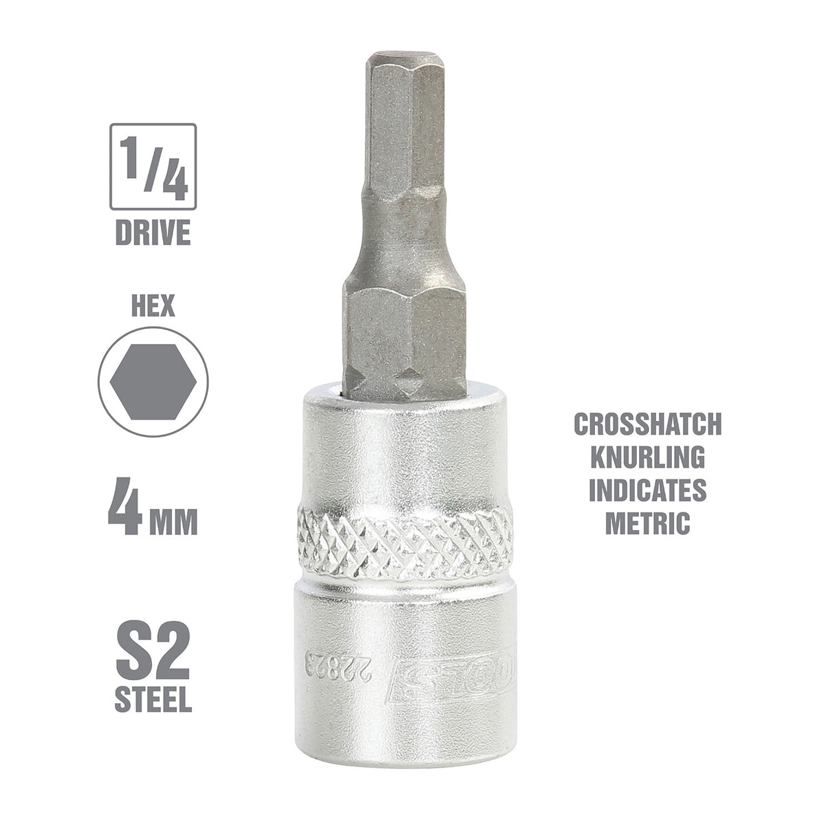 OEMTOOLS 22823 1/4 Inch Drive Hex Bit Socket (4 mm) Additional Image 1