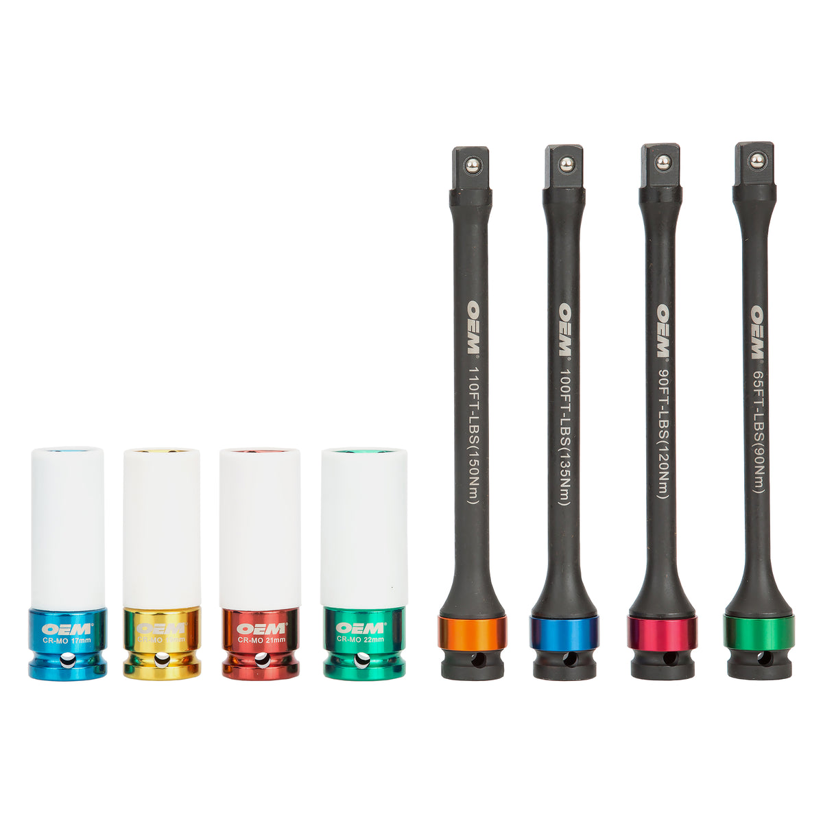 OEMTOOLS 24228 8 Piece Torque Limiting Extension & Thin Wall Socket Set Main Image