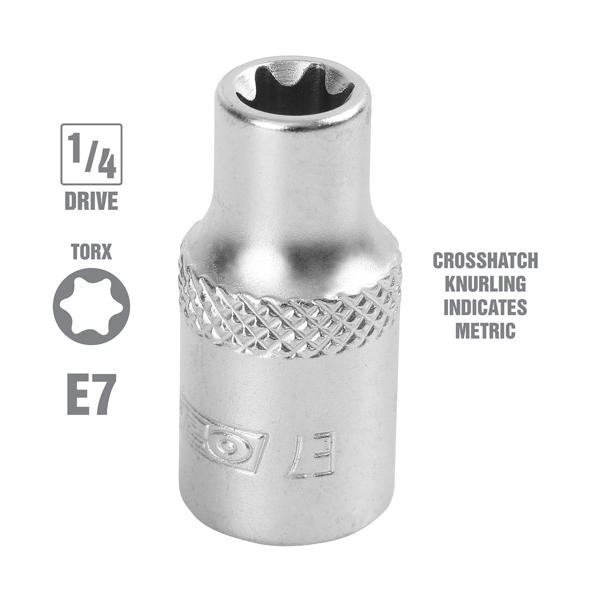OEMTOOLS 22803 E7 1/4 Inch Drive External Star Socket Additional Image 1