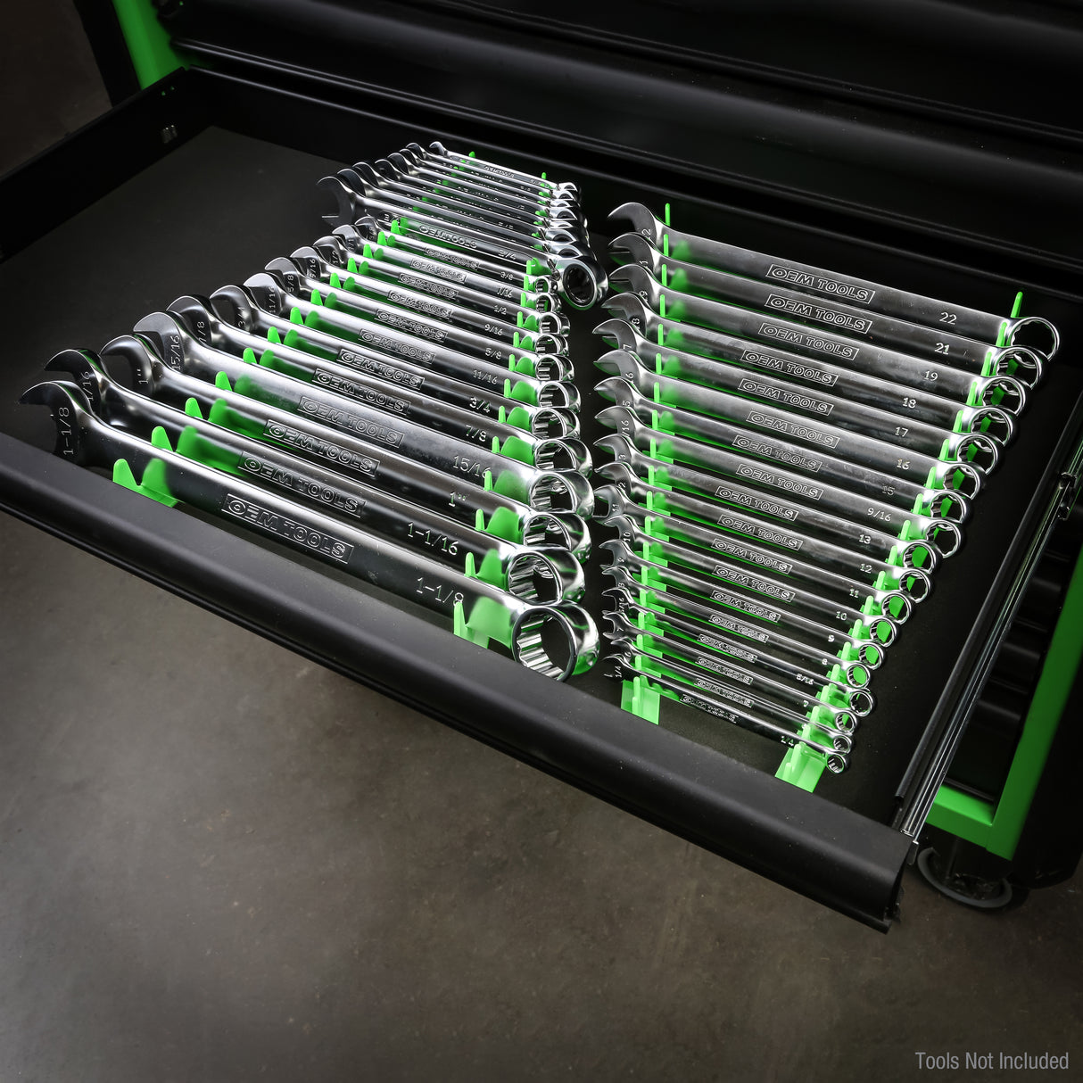 OEMTOOLS 22217 40 Wrench Magnetic Organizing Rails-Green Additional Image 7