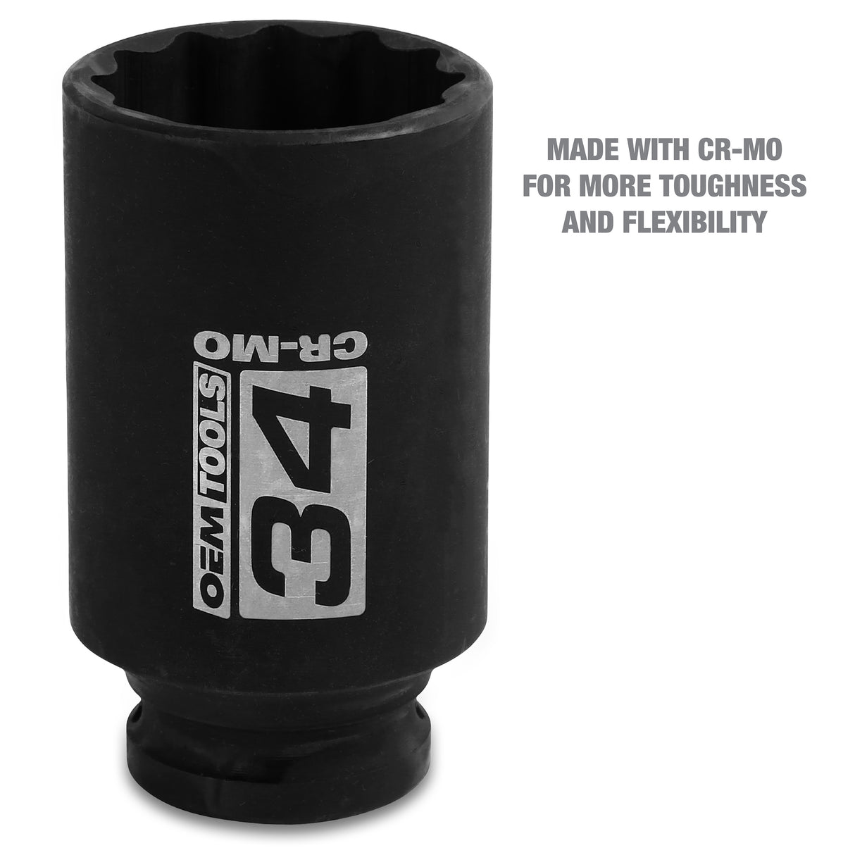 OEMTOOLS 24715 1/2in. Drive 12 Pt. Axle Nut Socket (34 mm) Additional Image 2