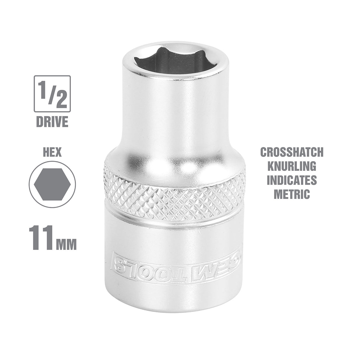 OEMTOOLS 22391 11 mm 1/2 Inch Drive Socket Additional Image 1