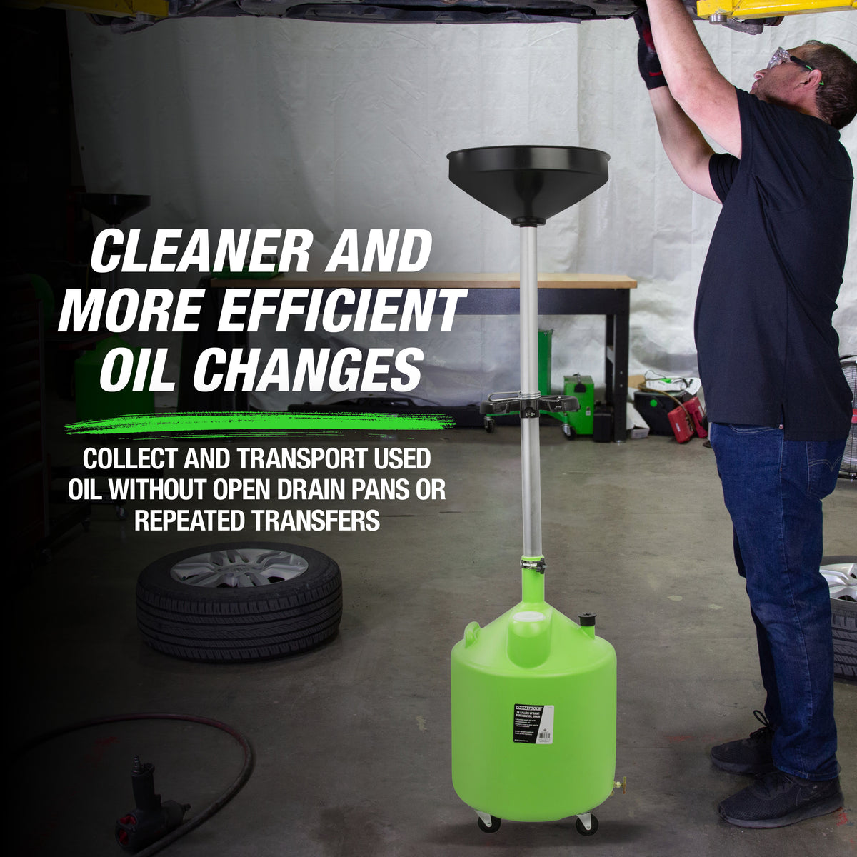 OEMTOOLS 87031 18 Gallon Upright Portable Oil Drain Additional Image 6