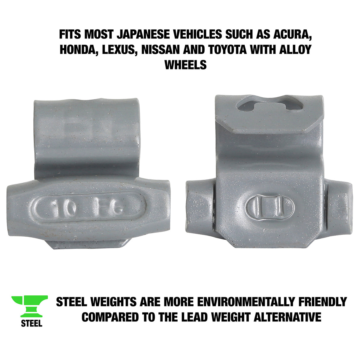 OEMTOOLS 23239 10 gm. FN Style Steel Wheel Weight - 1 Box of 25 Additional Image 1