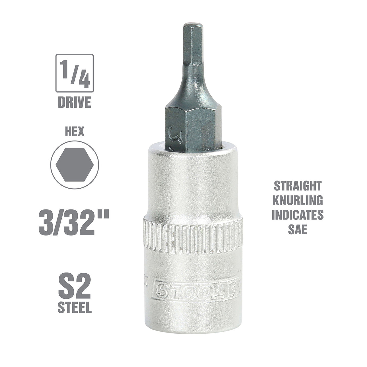OEMTOOLS 22853 1/4 Inch Drive Hex Bit Socket (3/32 Inch) Additional Image 1