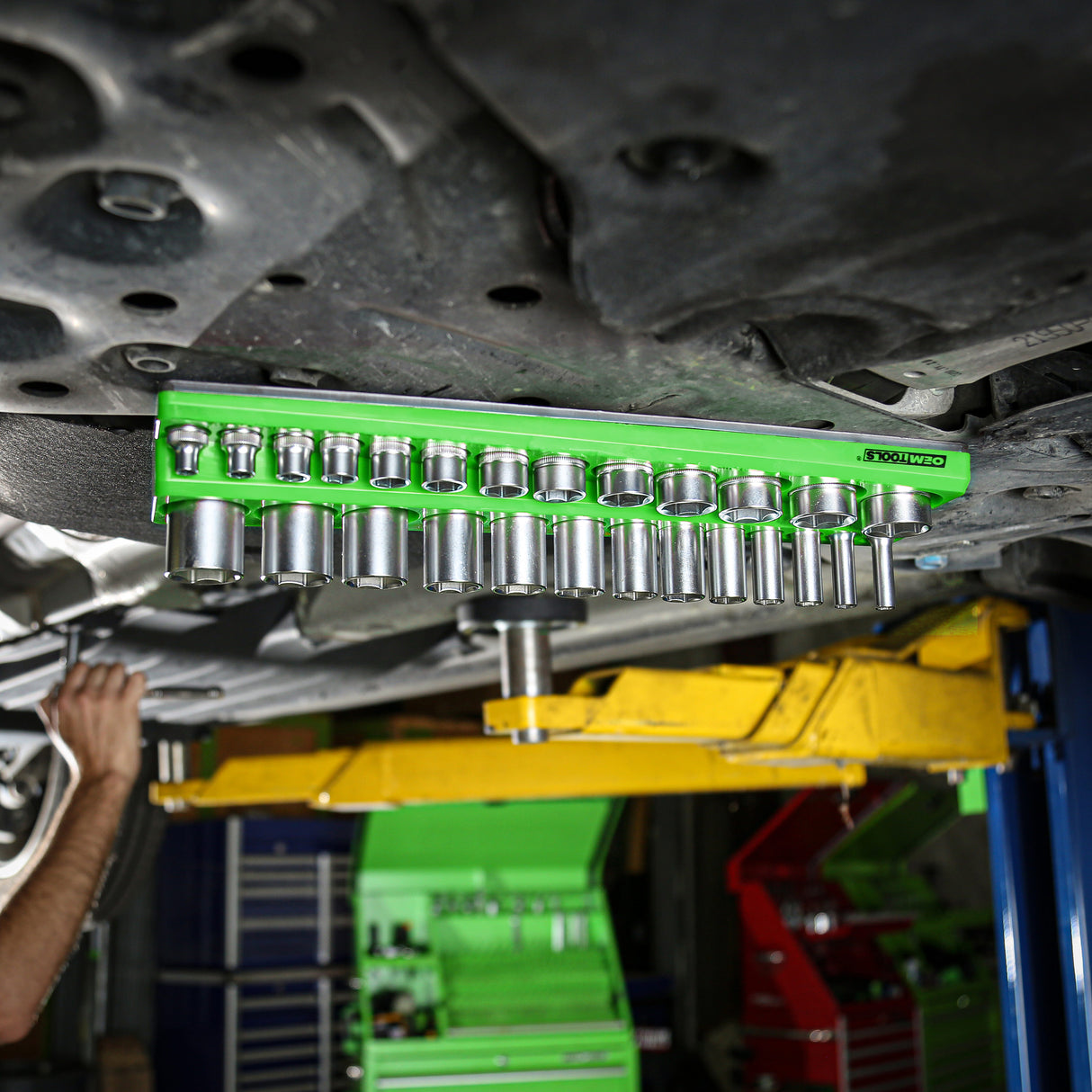 OEMTOOLS 22485 3-Piece Magnetic Socket Tray Set- SAE-Green Additional Image 10