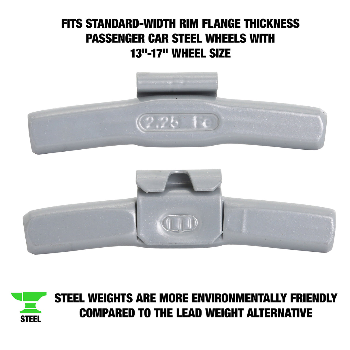 OEMTOOLS 23235 2.25 Oz. P Style Steel Wheel Weight - 1 Box of 25 Additional Image 1