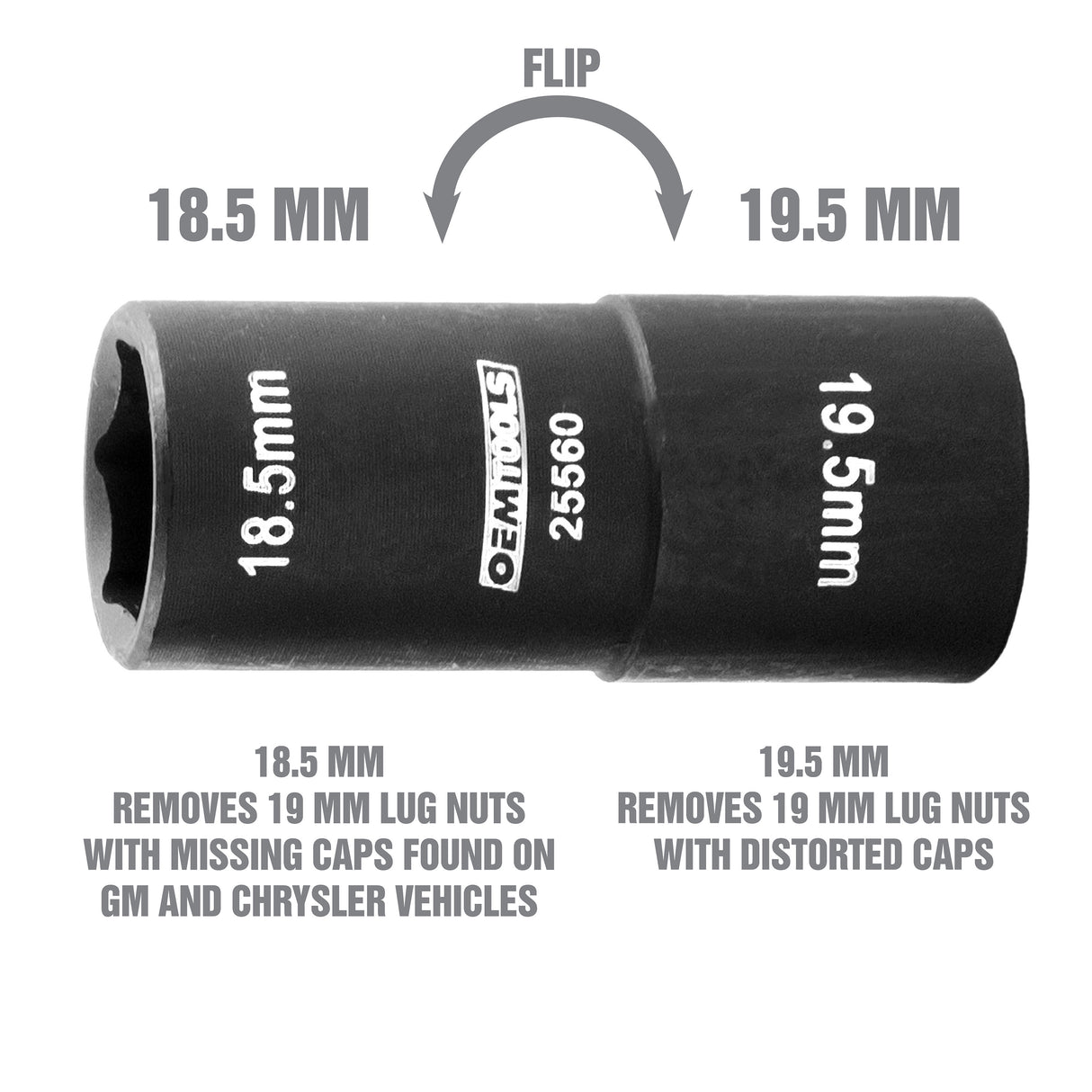 OEMTOOLS 25560 18.5 x 19.5MM Flip Socket Additional Image 1