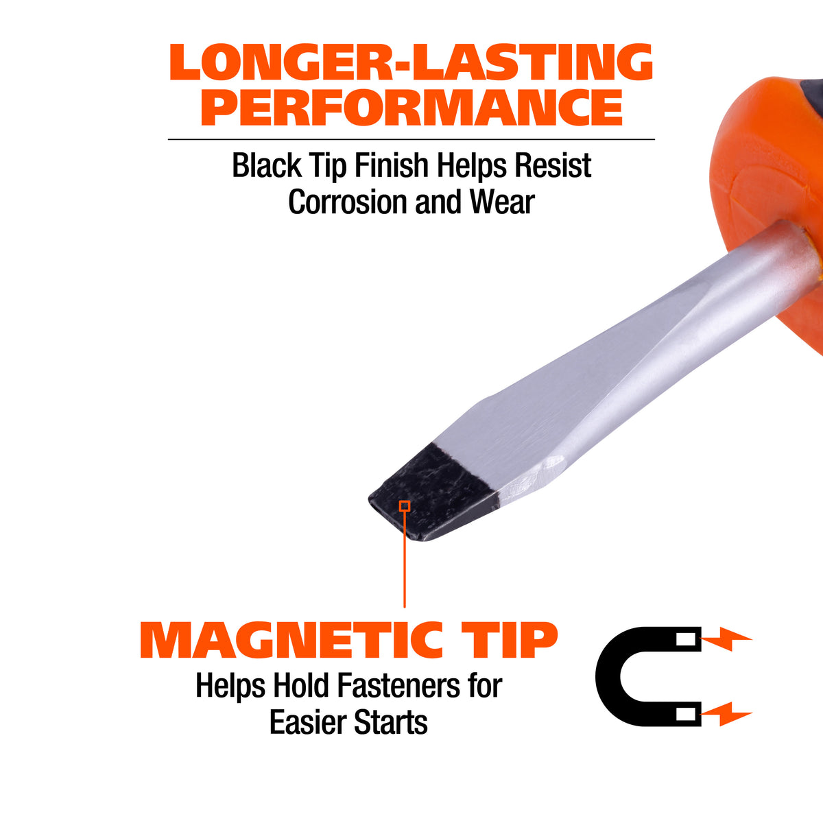 GreatNeck 21823 1/4in. x 1.5in. Stubby Slotted Screwdriver Additional Image 2