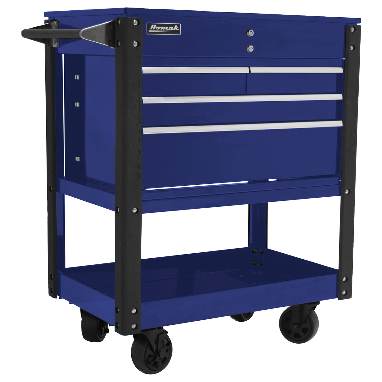 35in. Professional 4 Drawer Flip Top Service Cart - BLUE Main Image