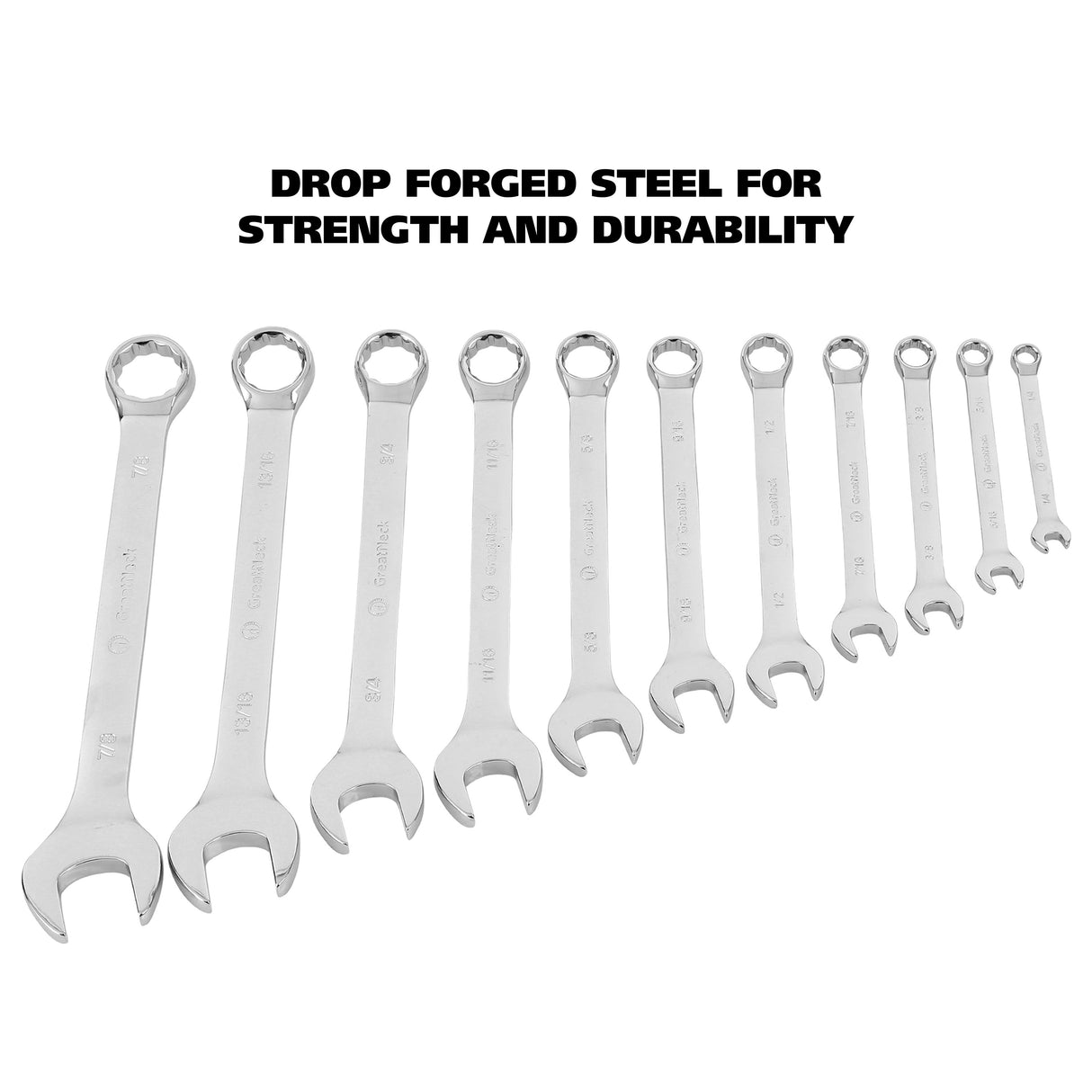 GreatNeck 51004 Combination Wrench SAE Set (11-Piece) with Rack Additional Image 5