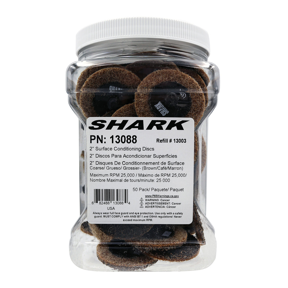 Shark Industries 13088 2in. Coarse Surface Preparation Discs Jar-50 Ct. Additional Image 2