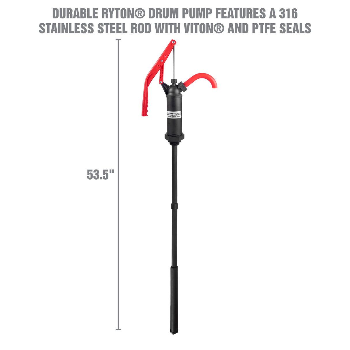 OEMTOOLS 24473 Lever Action Barrel Pump - Ryton® Stainless Steel Rod Additional Image 4