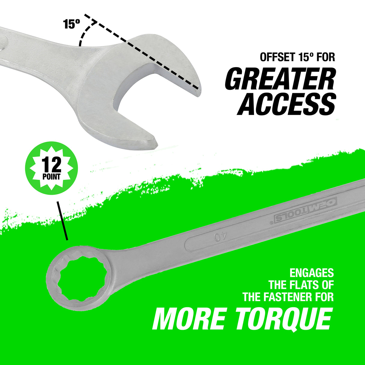 OEMTOOLS 22134 40 mm Jumbo Combination Wrench Additional Image 3