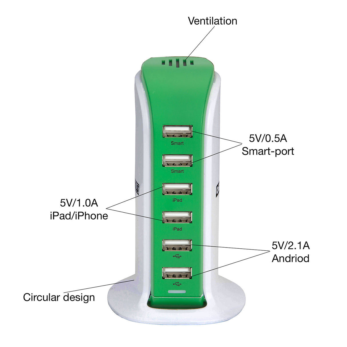 OEMTOOLS 24649 Smart 6 Port USB Charging Station Additional Image 2