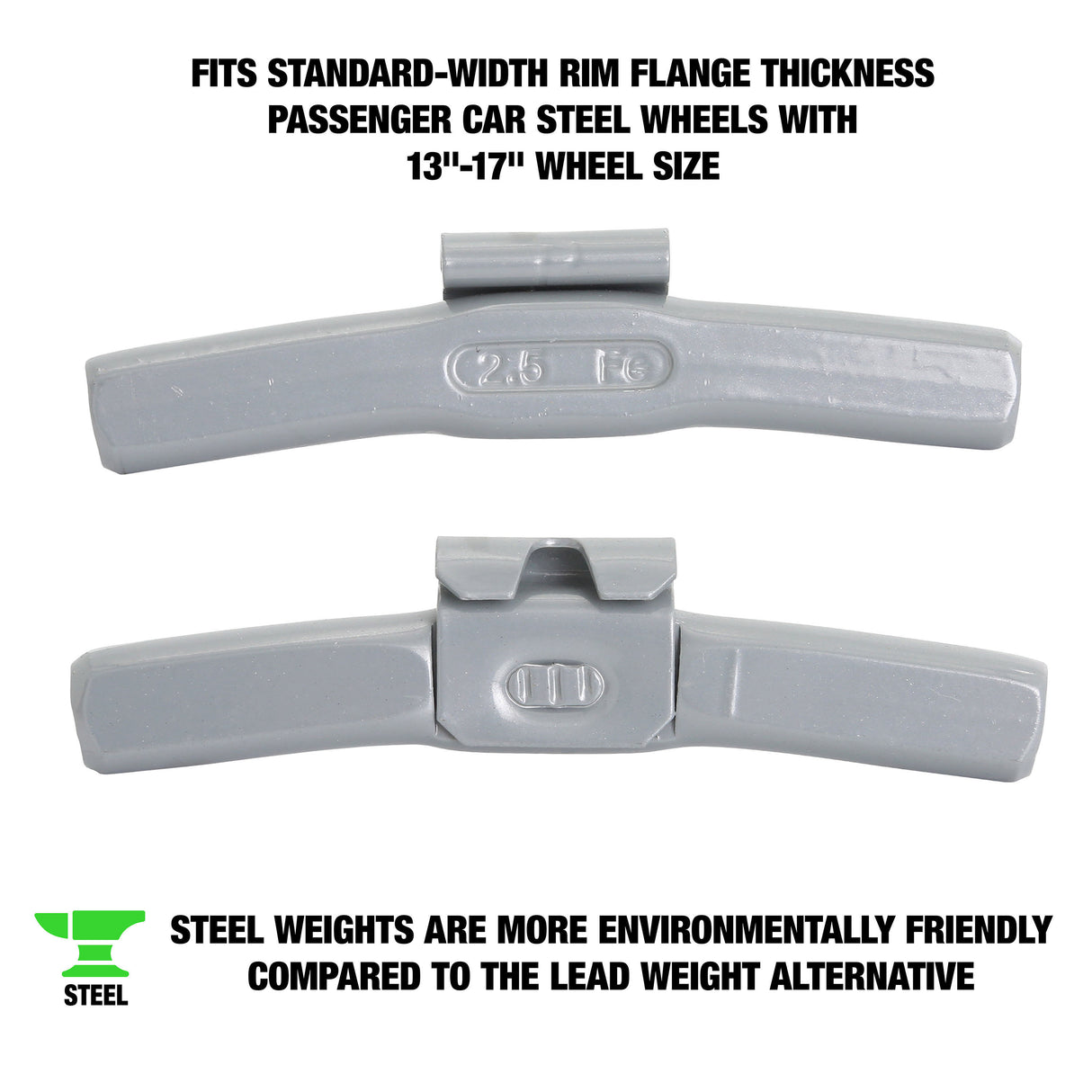 OEMTOOLS 23236 2.50 Oz. P Style Steel Wheel Weight- 1 Box of 25 Additional Image 1