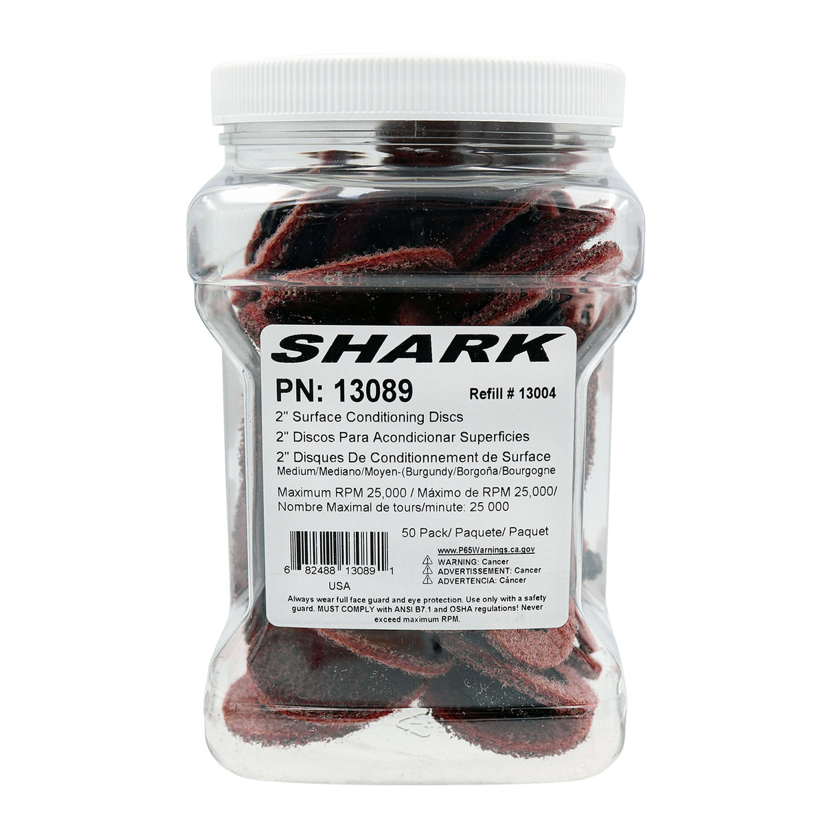 Shark Industries 13089 2in. Medium Surface Preparation Discs Jar - 50 Ct Additional Image 2
