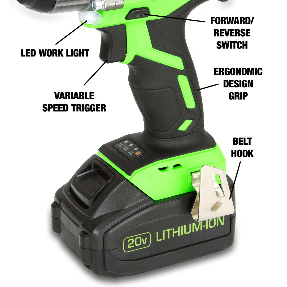 OEMTOOLS 24486 20V MAX* Li-ion Brushless 1/2in. Impact Wrench Additional Image 4